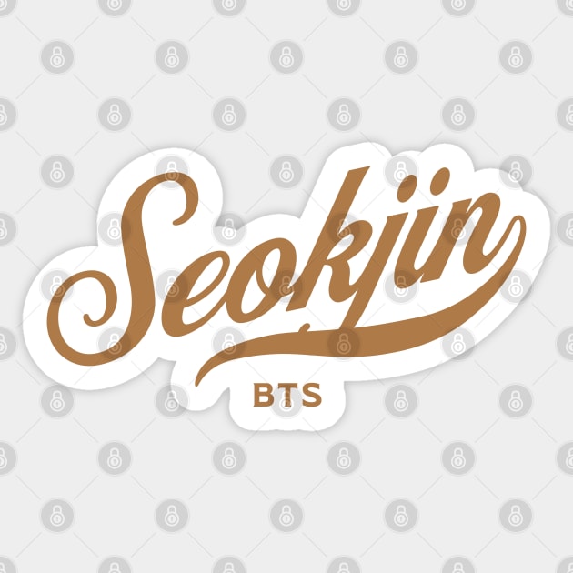 BTS Kim Seokjin Jin name typography baseball sport sporty Sticker by Oricca